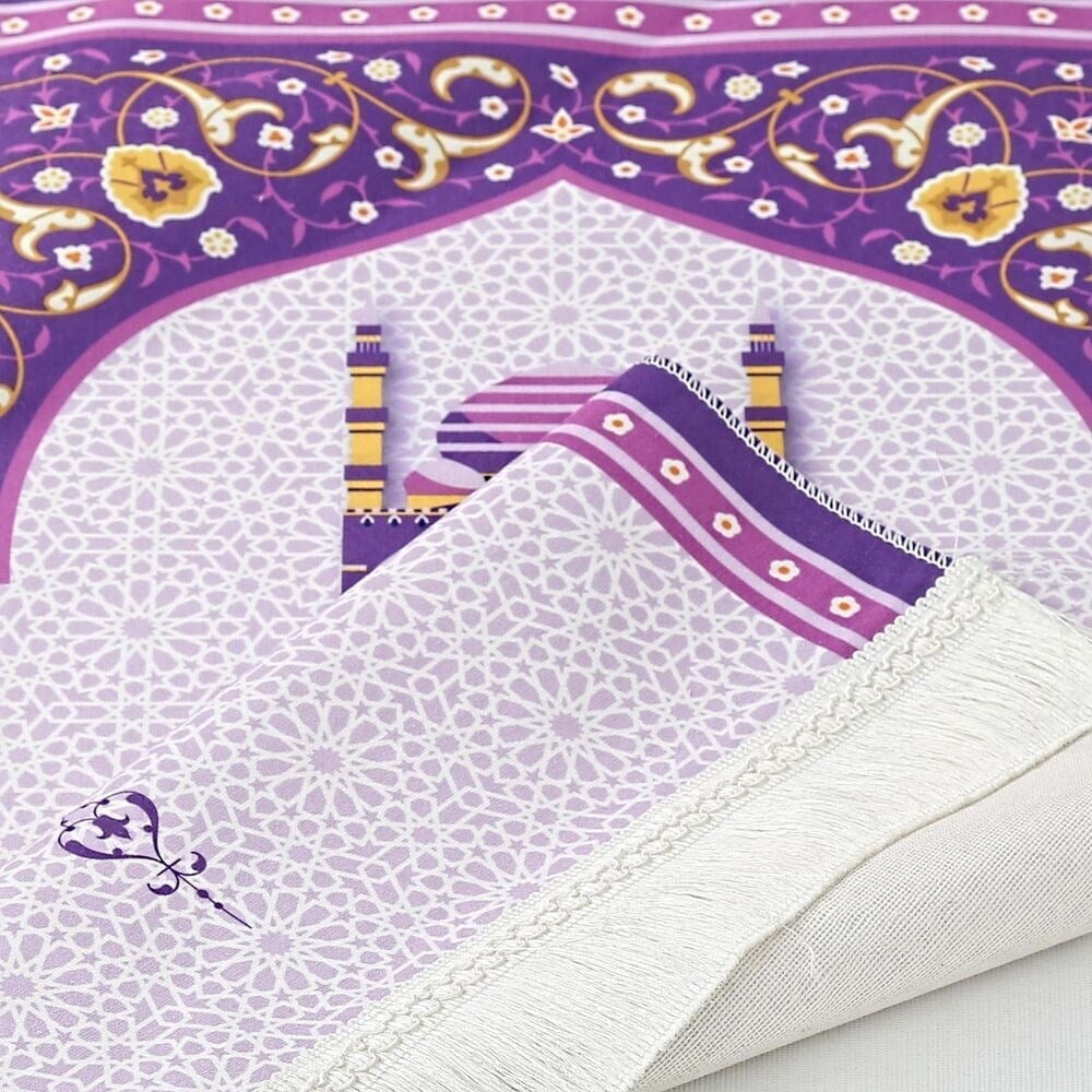 Çocuk Seccadesi Kudüs Mor 82×45 cm 110 Gr - Tesbih Hediyeli