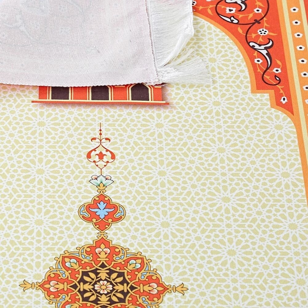 Çocuk Seccadesi Kudüs Turuncu 82×45 cm 110 gr- Tesbih Hediyeli