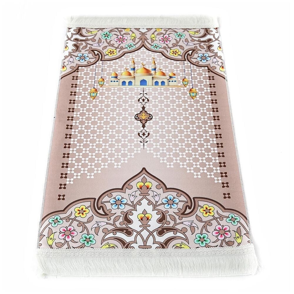 Çocuk Seccadesi Nebevi - Kahve 82×45 cm 110 gr - Tesbih Hediyeli