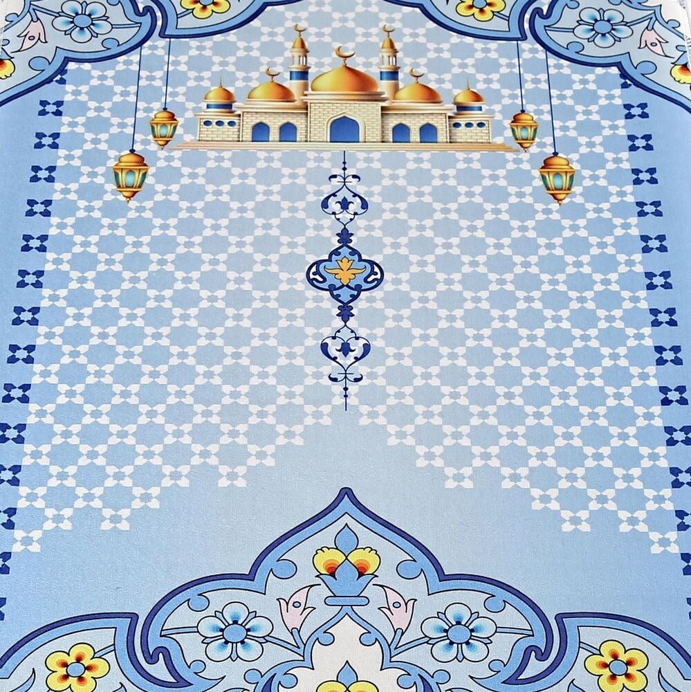 Çocuk Seccadesi Nebevi - Mavi 82×45 cm 110 gr - Tesbih Hediyeli