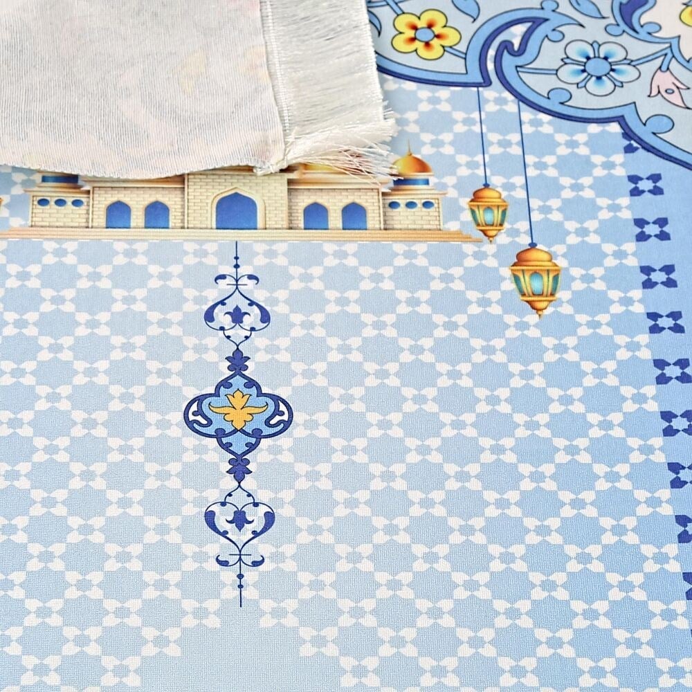 Çocuk Seccadesi Nebevi - Mavi 82×45 cm 110 gr - Tesbih Hediyeli