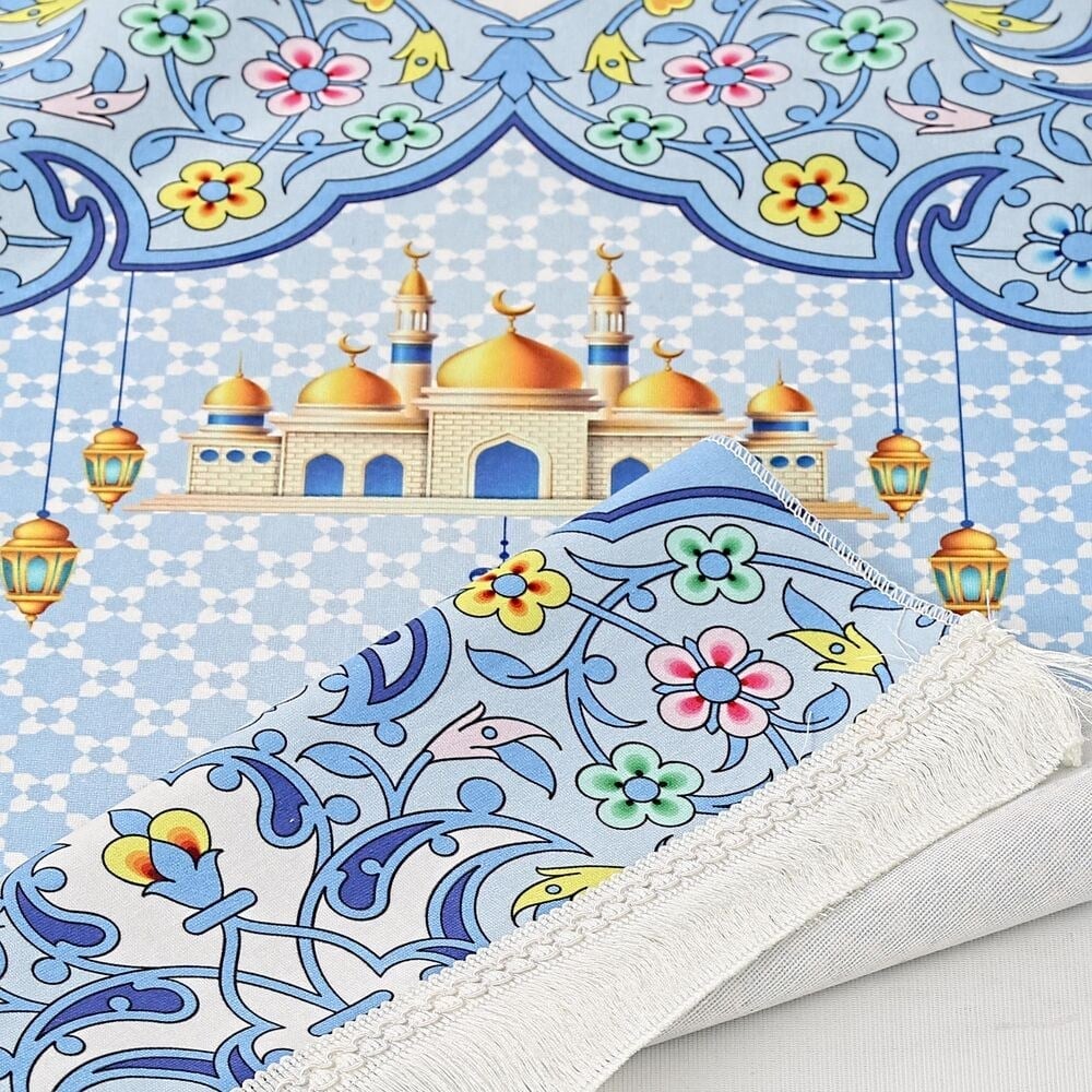 Çocuk Seccadesi Nebevi - Mavi 82×45 cm 110 gr - Tesbih Hediyeli