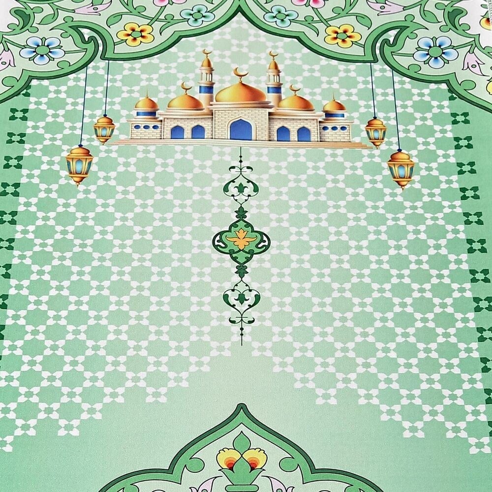 Çocuk Seccadesi Nebevi Yeşil 82×45 cm 110 gr - Tesbih Hediyeli