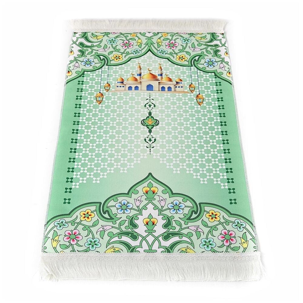 Çocuk Seccadesi Nebevi Yeşil 82×45 cm 110 gr - Tesbih Hediyeli