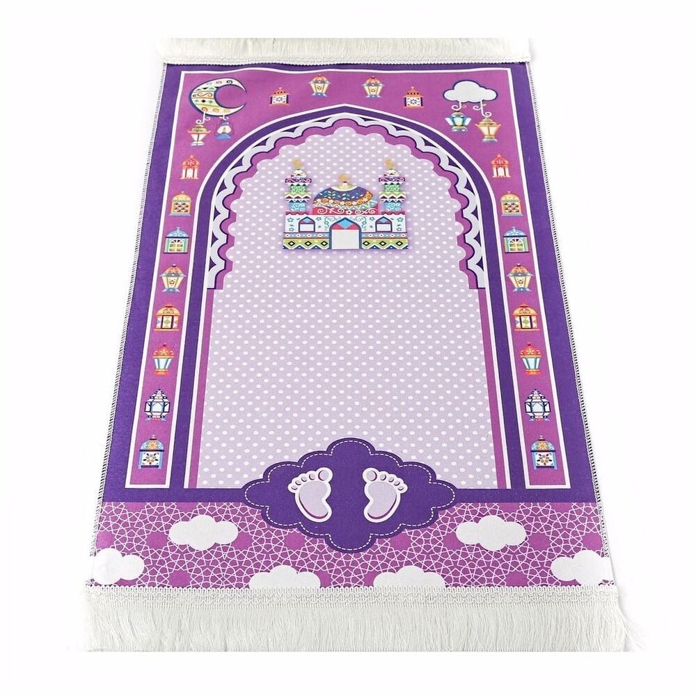 Çocuk Seccadesi Sahra Mor 82×45 cm 110 gr - Tesbih Hediyeli