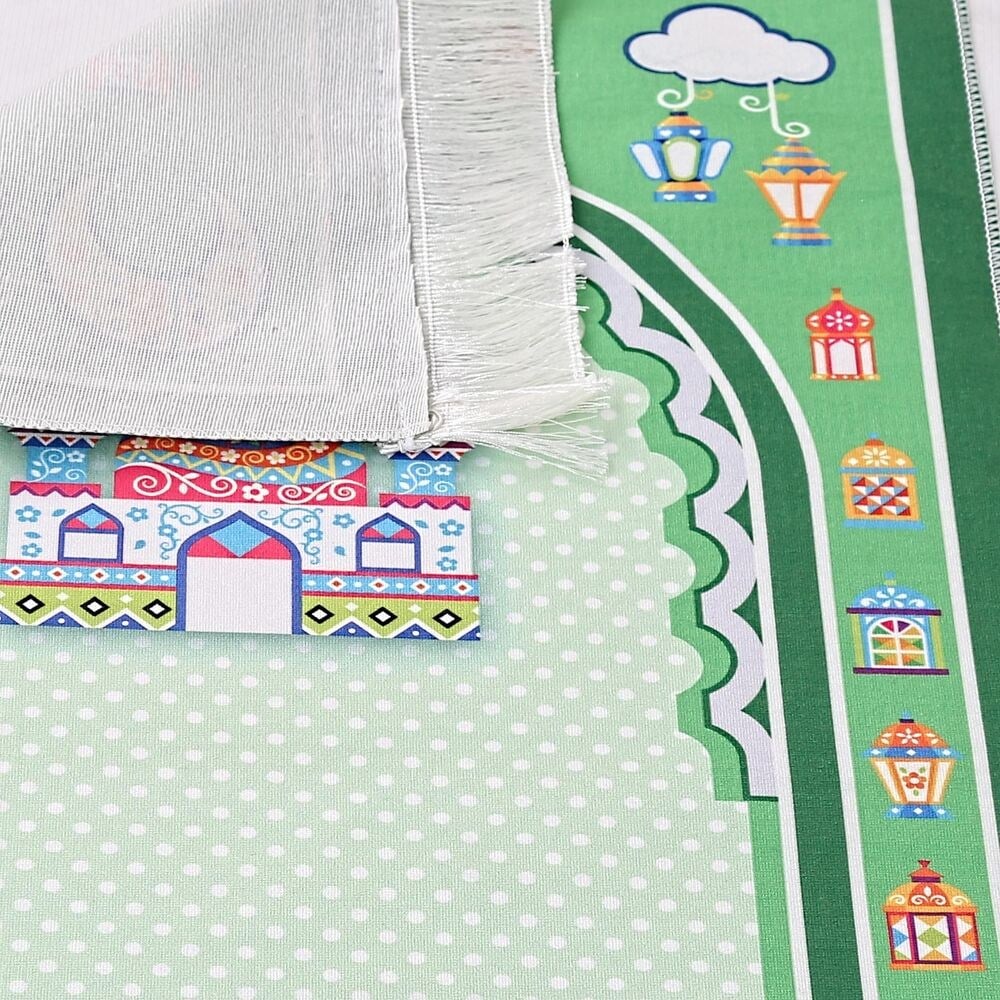 Çocuk Seccadesi Sahra Yeşil 82×45 cm 110 gr - Tesbih Hediyeli