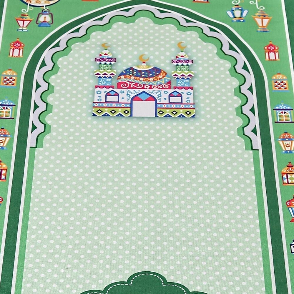 Çocuk Seccadesi Sahra Yeşil 82×45 cm 110 gr - Tesbih Hediyeli