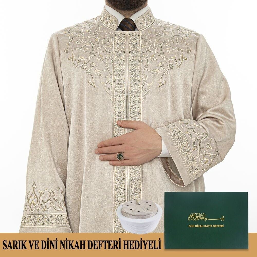 Diyanet Müftü Nikah Cübbesi Vizon - Sarık ve Nikah Kayıt Defteri Hediyeli