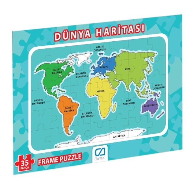 Dünya Haritası Frame Puzzle-35