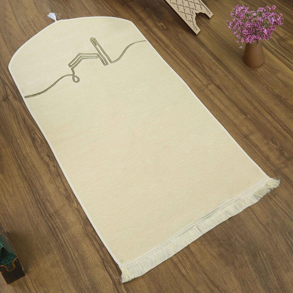 El Kuba Lüks Astarlı Biyeli Seccade İsimli Krem (66X125cm) 565 gr