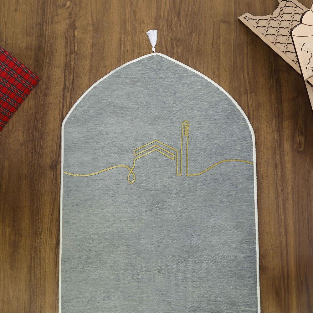 El Kuba Lüks Astarlı Biyeli Seccade İsimli Gri (66X125cm) 565 gr