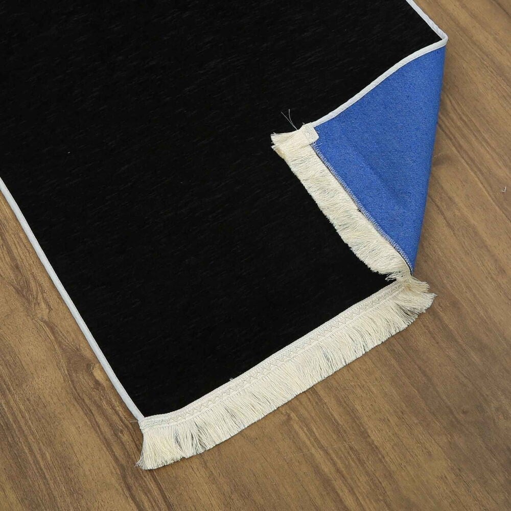El Kuba Lüks Astarlı Biyeli Seccade Siyah (66X125cm) 565 gr