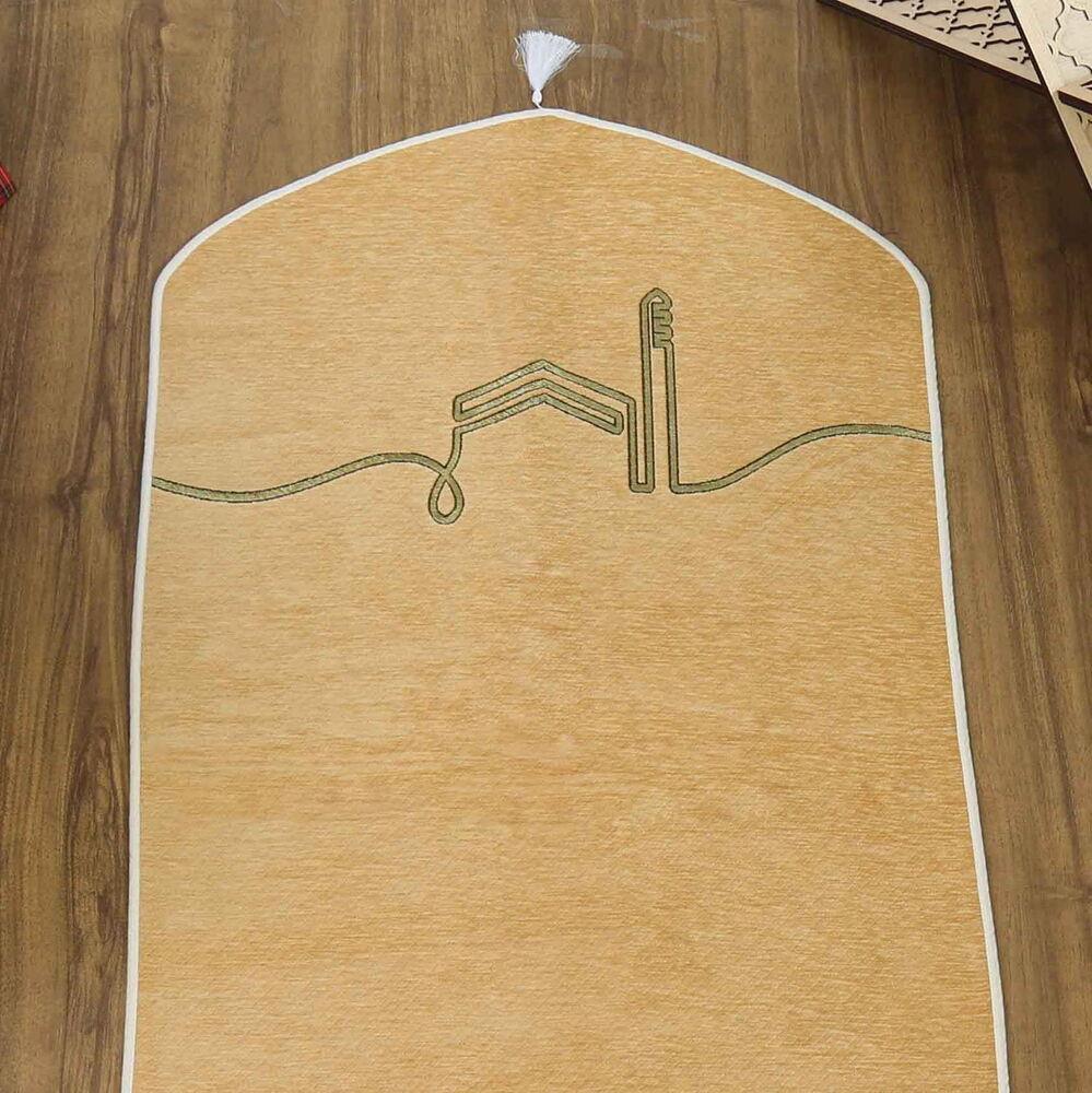 El Kuba Lüks Astarlı Biyeli Seccade Vizon (66X125cm) 565 gr