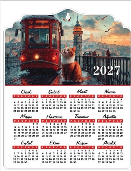 Galata 2027 Ahşap Duvar Takvimi
