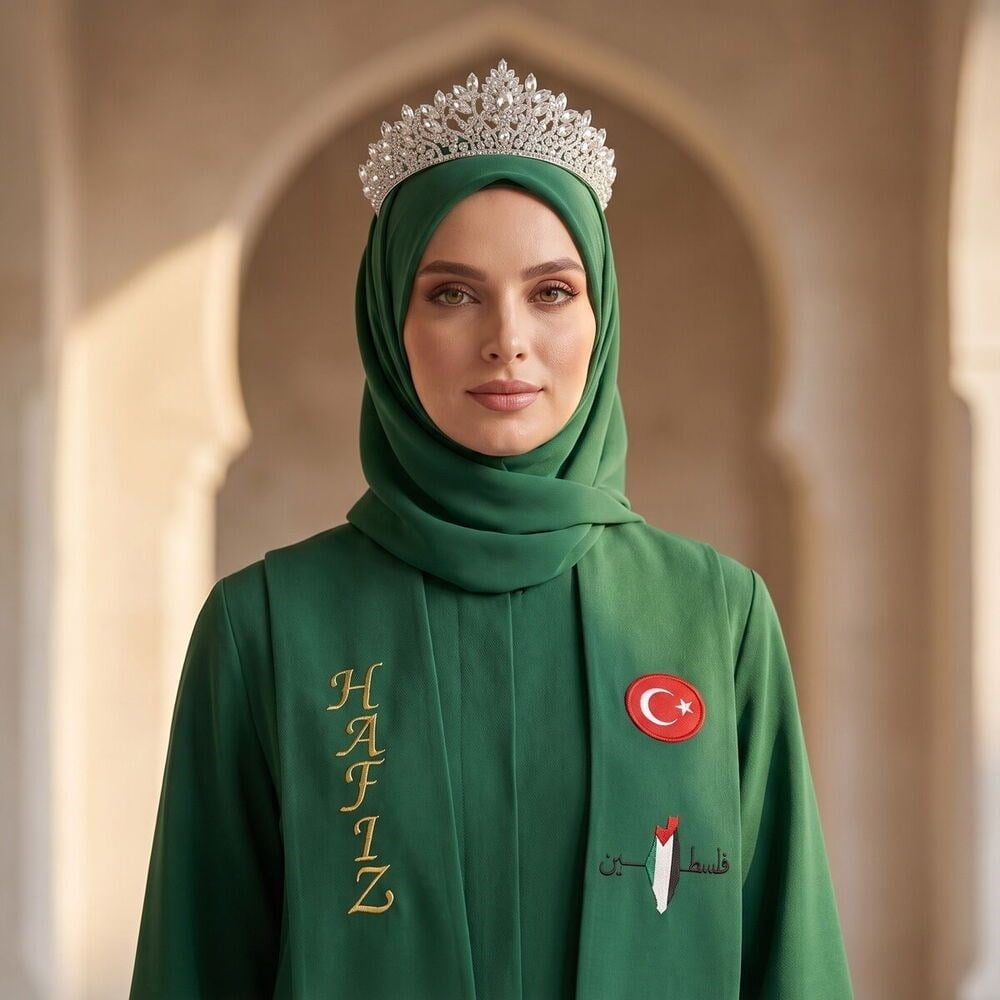 Hafızlık Bayan İcazet 4'lü Elbise Seti - Yeşil (Toplu Alımlar İçin Bizle İletişime Geçiniz!)
