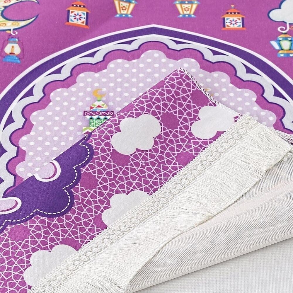 Hediyelik Çocuklar İçin Silindir Asetat Kutu (18×10), Seccade ve Kız Çocuk Eşarp Seti Pembe