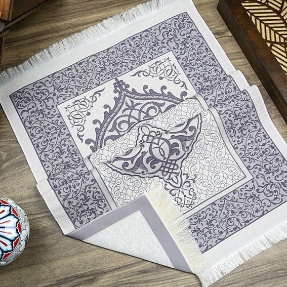 Hediyelik İpek Nur Tafta Seccade Koyu Mor 68x110 cm - 200 gr
