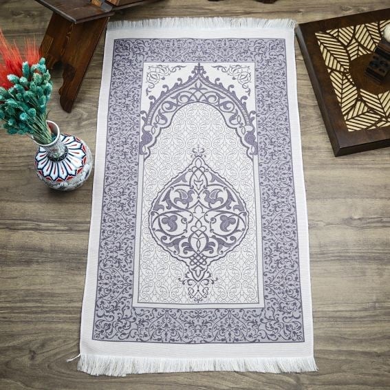 Hediyelik İpek Nur Tafta Seccade Koyu Mor 68x110 cm - 200 gr