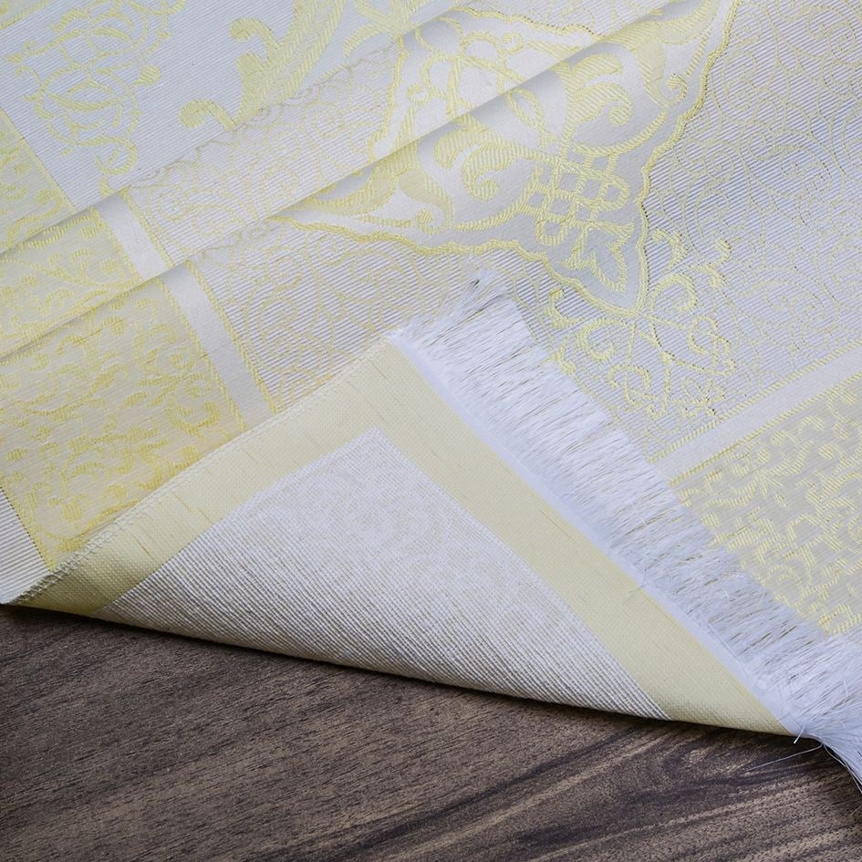 Hediyelik İpek Nur Tafta Seccade Sarı 68x110 cm - 200 gr