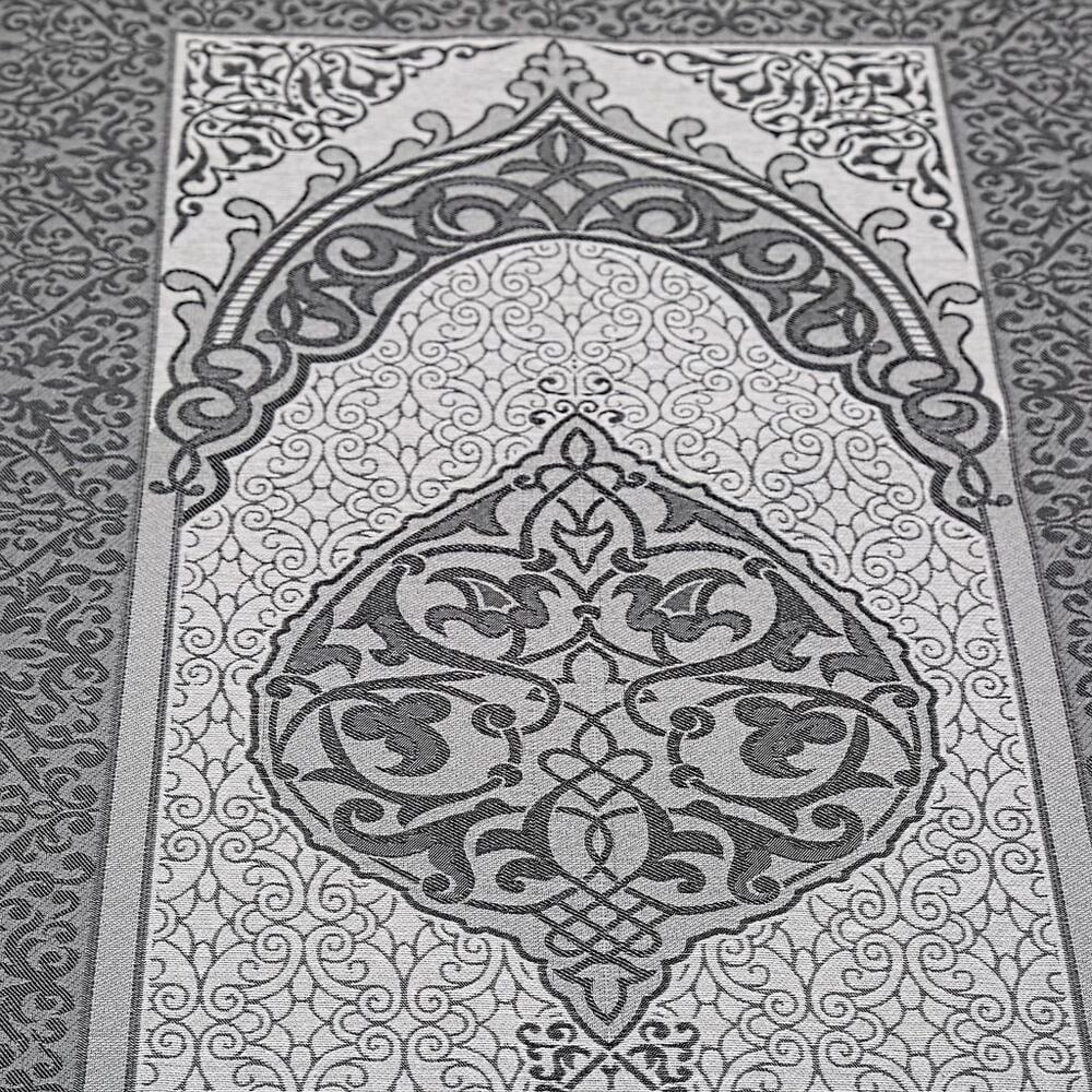 Hediyelik İpek Nur Tafta Seccade Siyah 68x110 cm - 200 gr