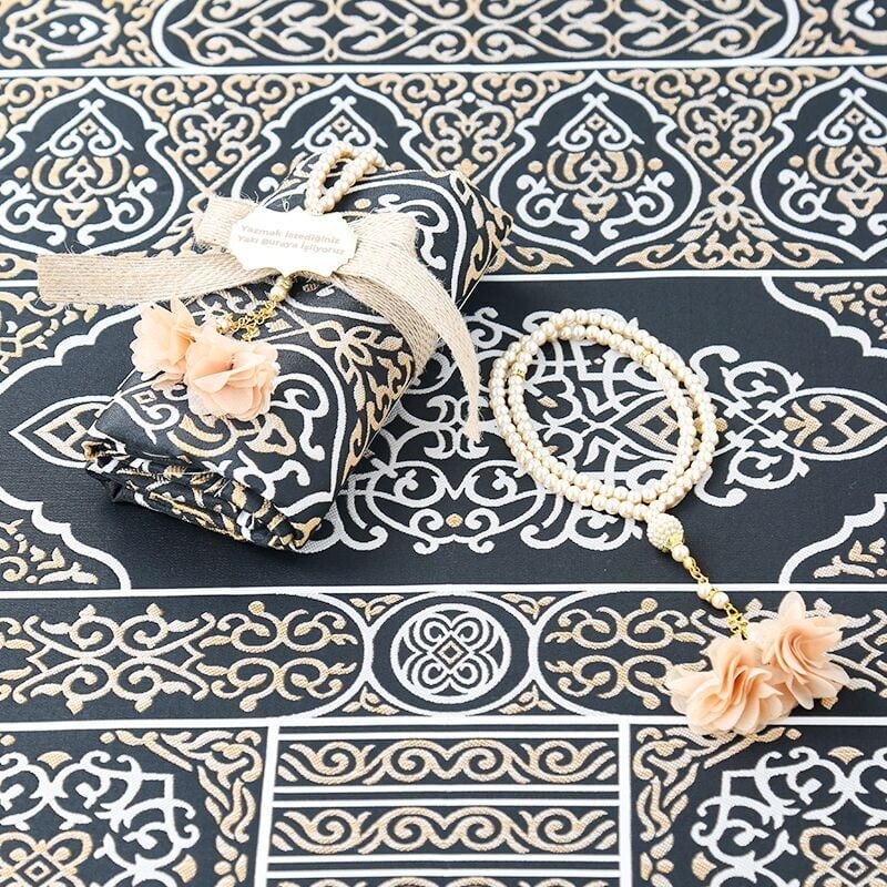 Hediyelik Kabe Kapısı Seccade & Güllü İnci Tesbih