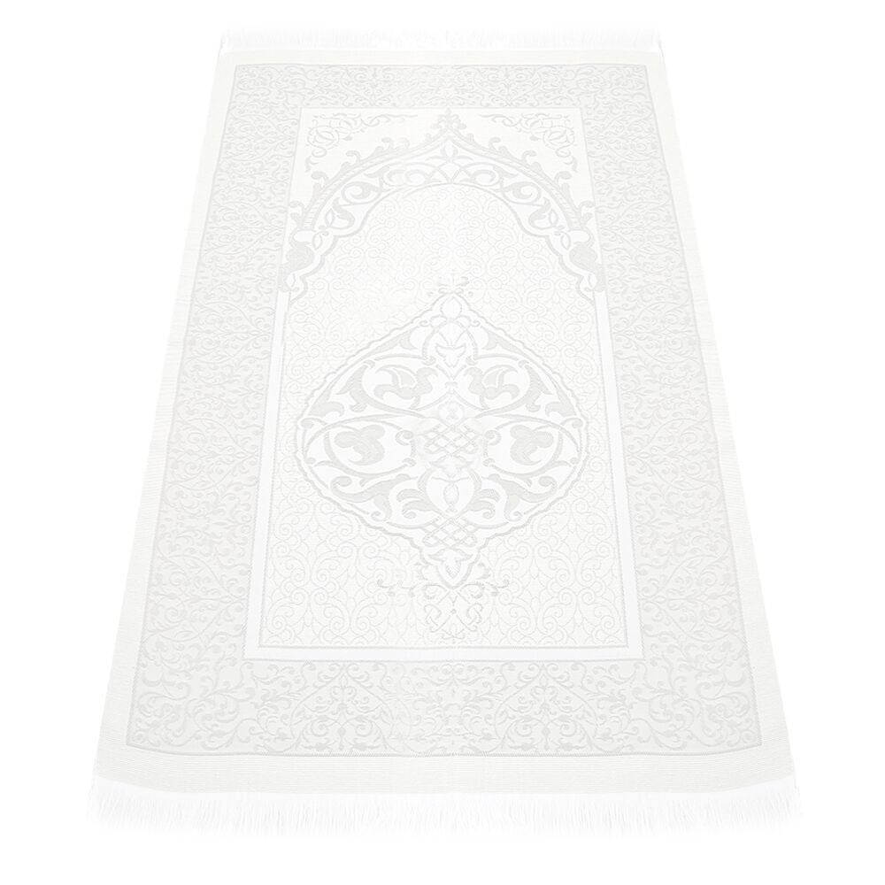 Hediyelik Kadife Kaplı Kur'an-ı Kerim (Çanta Boy), İnci Tesbih, Şal, Seccade, Pleksi, Kare Kutulu Paket