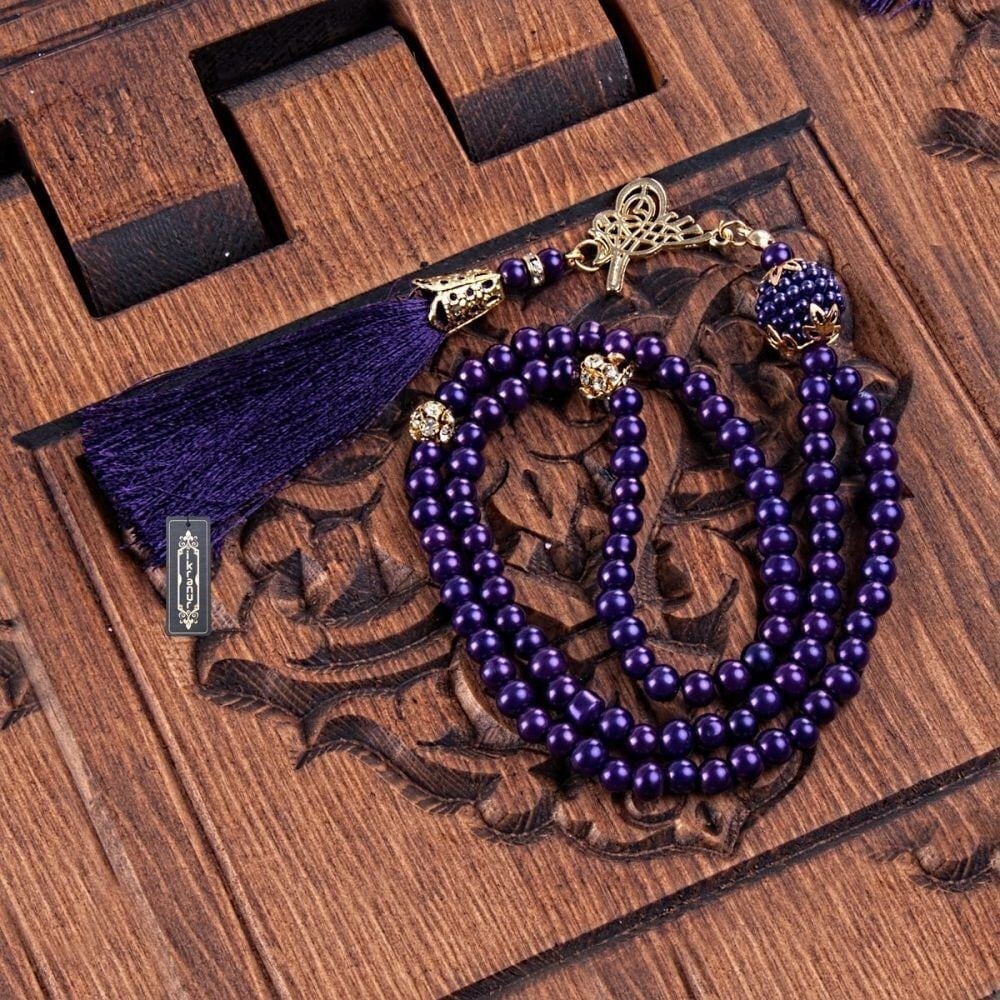 Hediyelik Şal, Yasin Kitabı, İnci Tesbihli Set-Mor