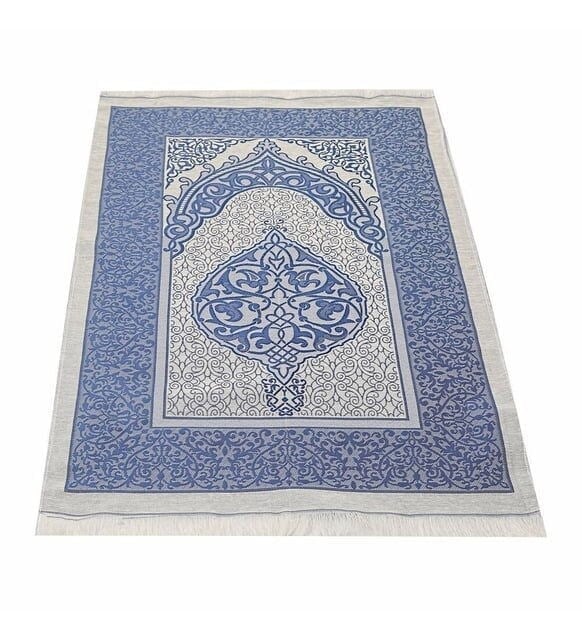Hediyelik Seccade, Kadife Yasin (İsme Özel), İnci Tesbih, Asetat Kutulu (26×23) İslami Set-Lacivert