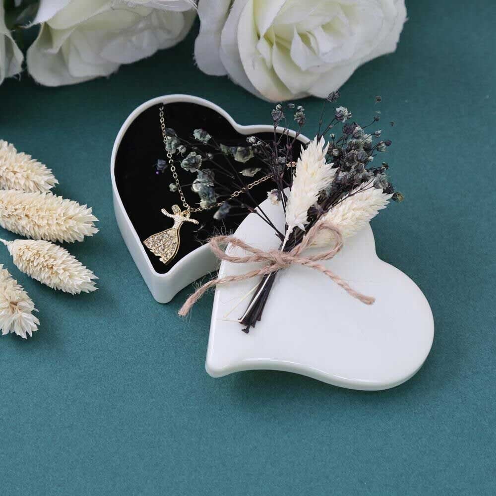 Hediyelik Semazen Kolye Krem Kutuda