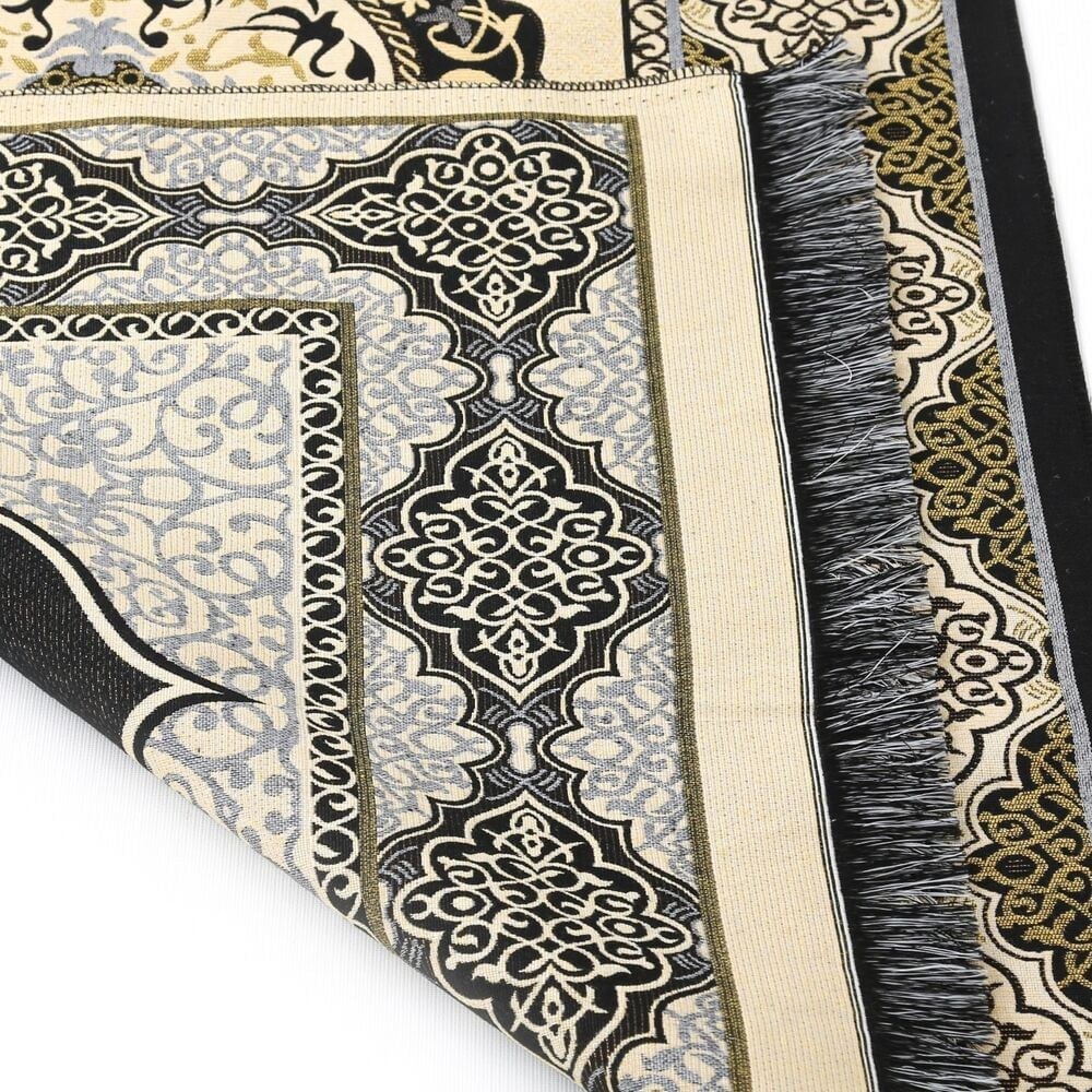 Hediyelik Tafta Seccade Siyah-Gold 68x110 cm - 200 gr