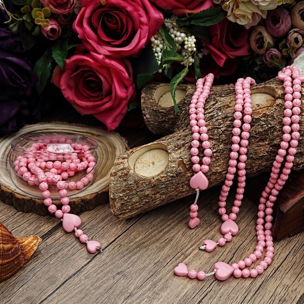 Hediyelik Yasin Kitabı, Kokulu Tesbih, Seccade, Asetat Kutulu (26×23) Mevlid Paketi-Pembe