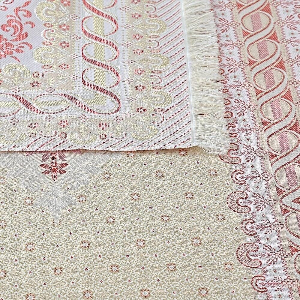 İpek Saten Osmanlı Desenli Seccade Kırmızı 67x120 cm - 230 gr