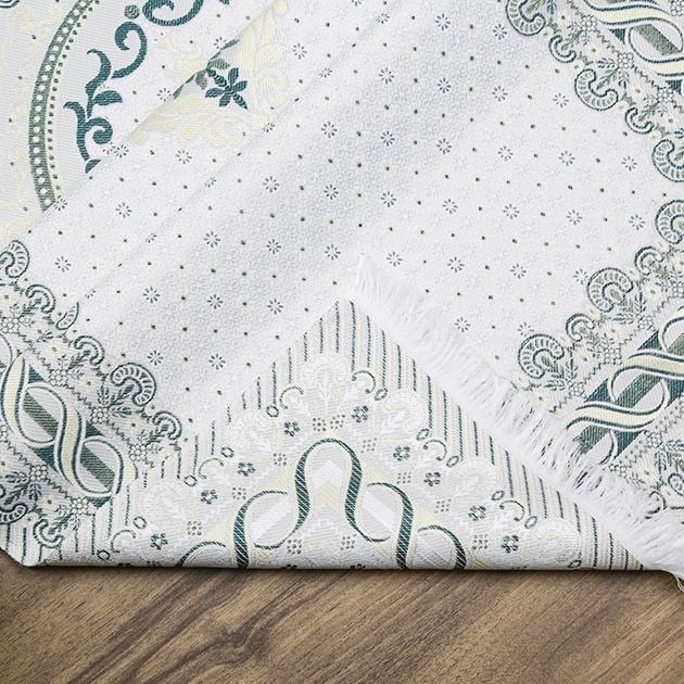 İpek Saten Osmanlı Desenli Seccade Koyu Yeşil 67x120 cm - 230 gr