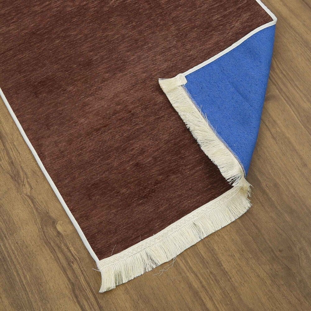 İsme Özel El Kuba Lüks Astarlı Biyeli Seccade-Kahverengi (66X125cm) 565 gr