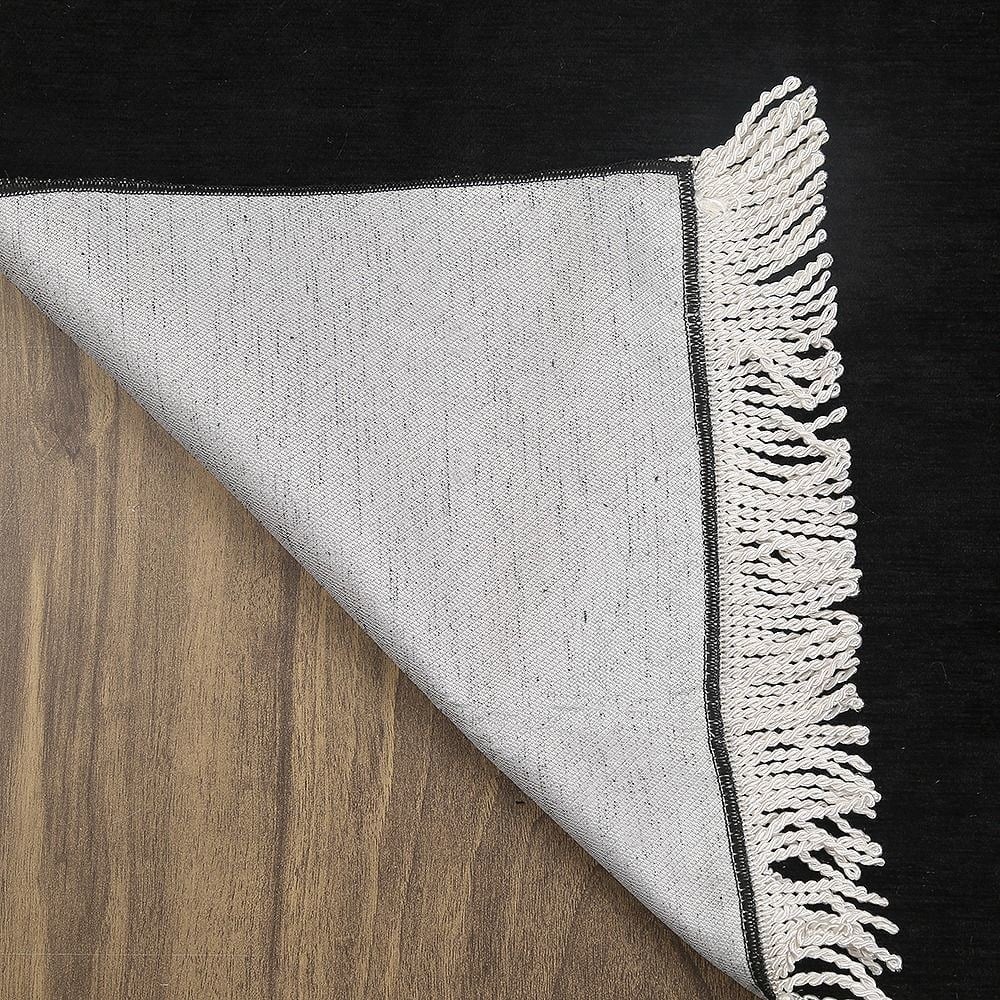 İsminizi Seccadeye  Nakşediyoruz Hat  Desenli  Lüks Şönil Seccade -Siyah(70*125 cm 240 gr)