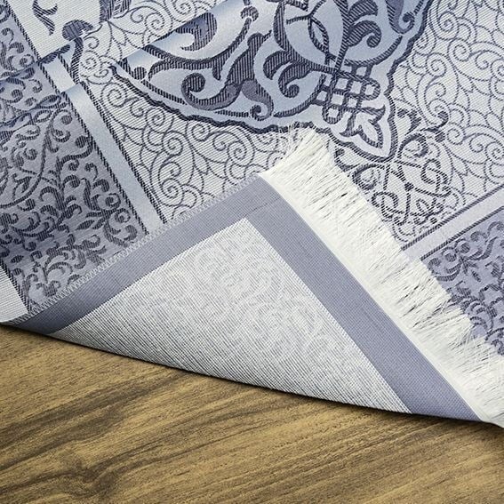 İsminizi Seccadeye Nakşediyoruz ,İsme Özel Hediyelik İpek Nur Tafta Seccade Lacivert 68x110 cm - 200 gr