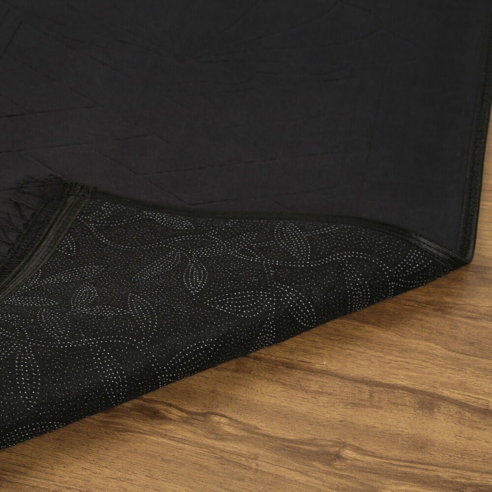 İsminizi Seccadeye Yazıyoruz Soft Yumuşak Kadife Peluş Seccade Siyah 80 x 120 cm - 1100 gr