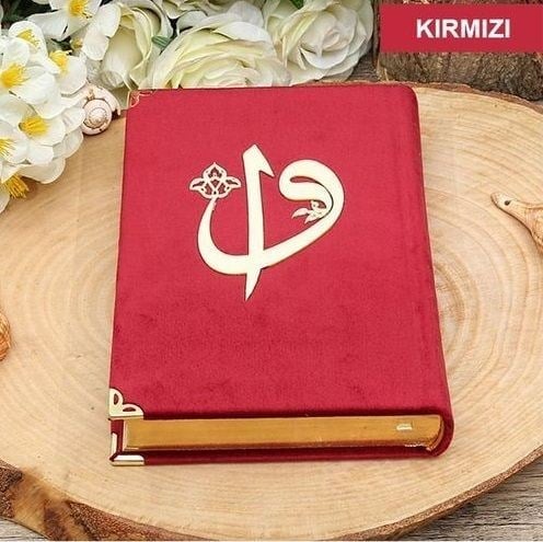 Kadife Kaplı Kur'an-ı Kerim Cep Boy Renk Seçenekli Elif Vav Pleksi Mühürlü ( 8x11 cm )