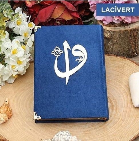 Kadife Kaplı Kur'an-ı Kerim Mühürlü (Çanta Boy), Elif Vav Pleksi, Mühürlü Renk Seçenekli