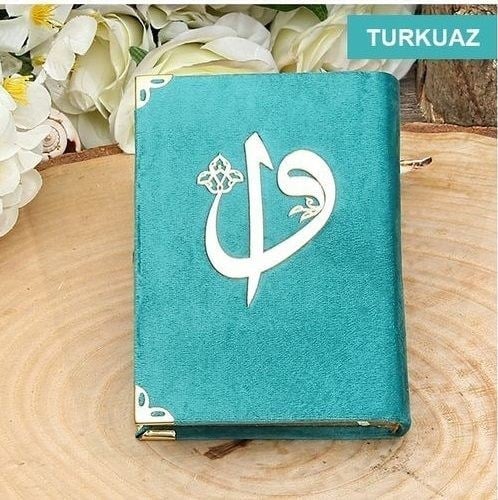 Kadife Kaplı Kur'an-ı Kerim Mühürlü (Çanta Boy), Elif Vav Pleksi, Mühürlü Renk Seçenekli