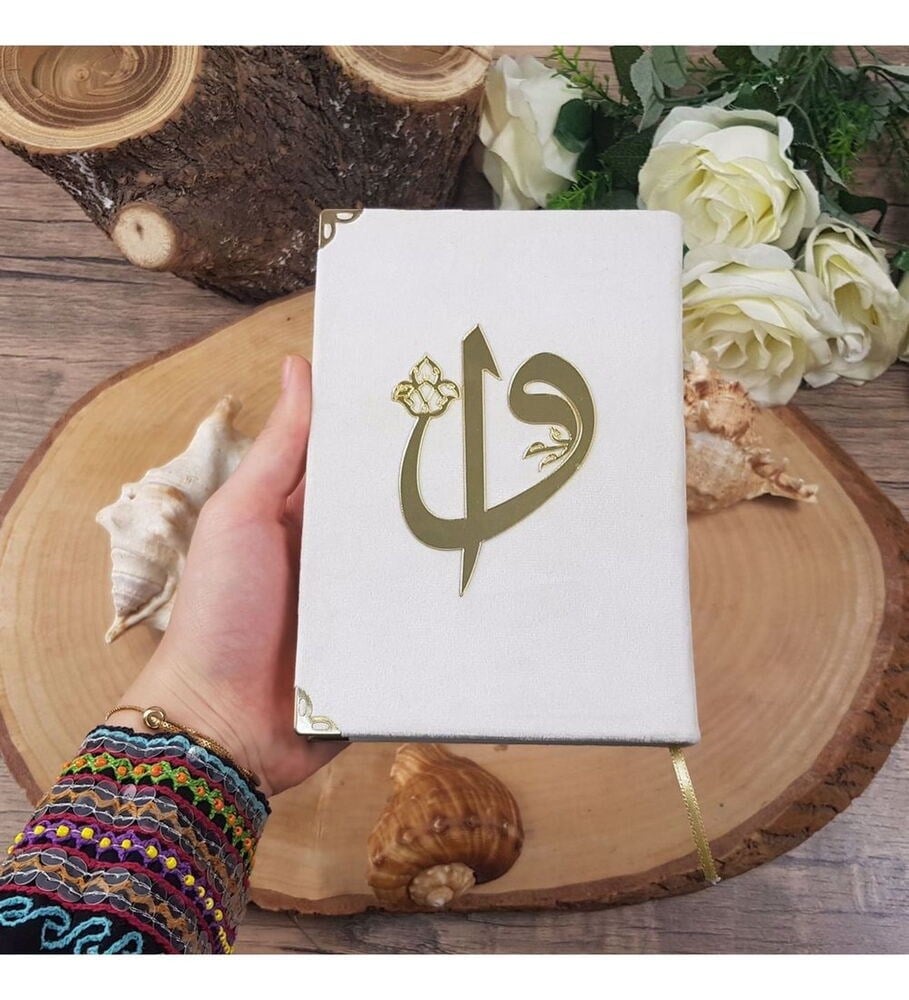 Kadife Kaplı Kur'an-ı Kerim Mühürlü (Çanta Boy), Elif Vav Pleksi, Mühürlü Renk Seçenekli