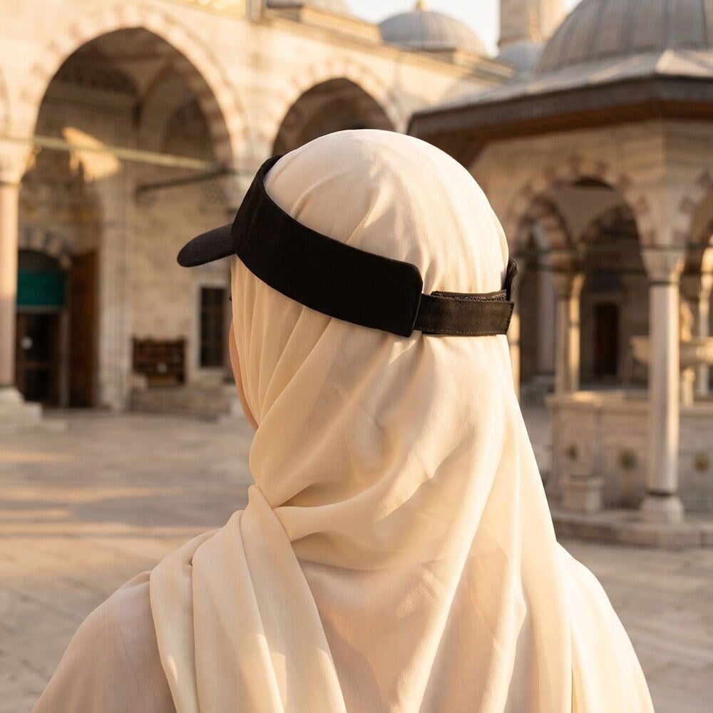 Kadın UV Koruyucu Vizör Kasket Siperlik Şapka - Siyah