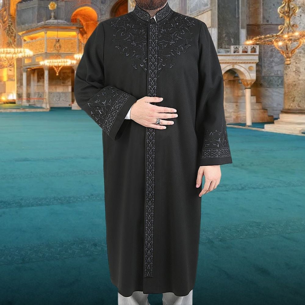 Kışlık Kaşe İmam Cübbesi Bergüzar Siyah