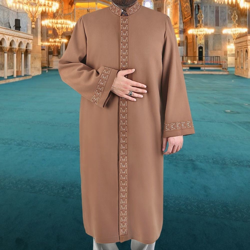 Kışlık Kaşe İmam Cübbesi Nevfel Kahve