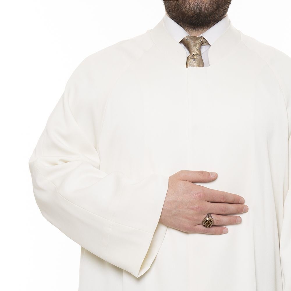 Konfort Bol Kesim Reglan Kol Kayı İmam Cübbesi Krem