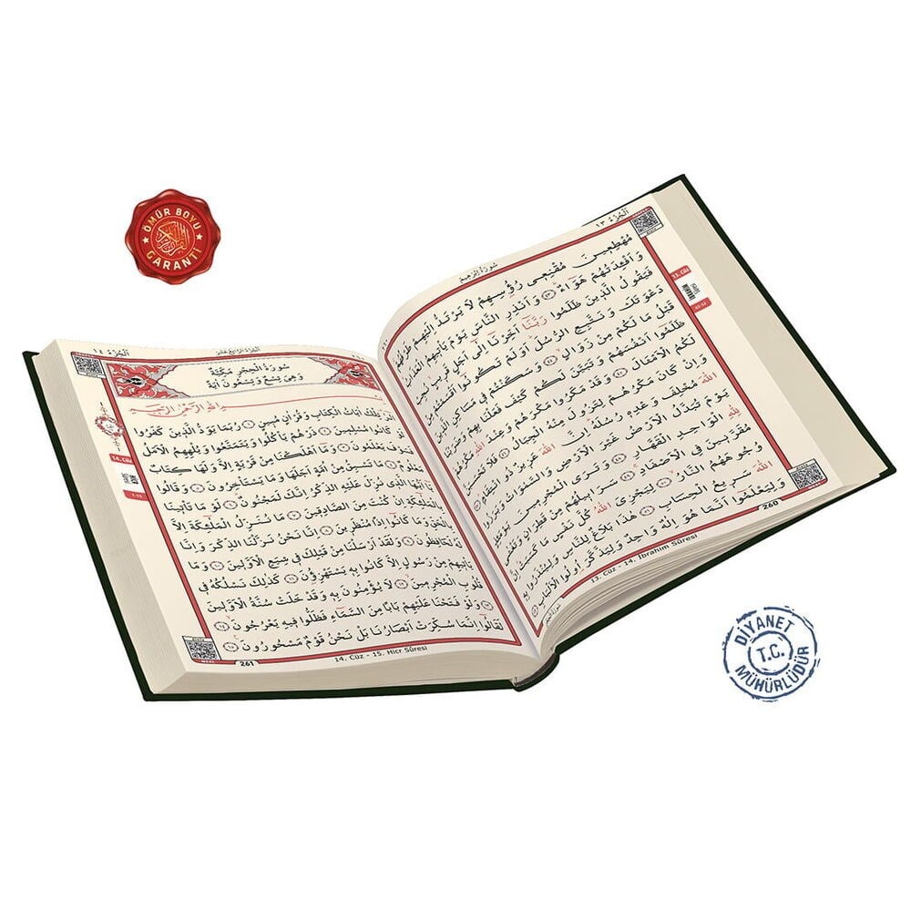 Kuranı Kerim Bilgisayar Hatlı Orta Boy  ( 17 x 24cm, 1085gr)-Yeşil