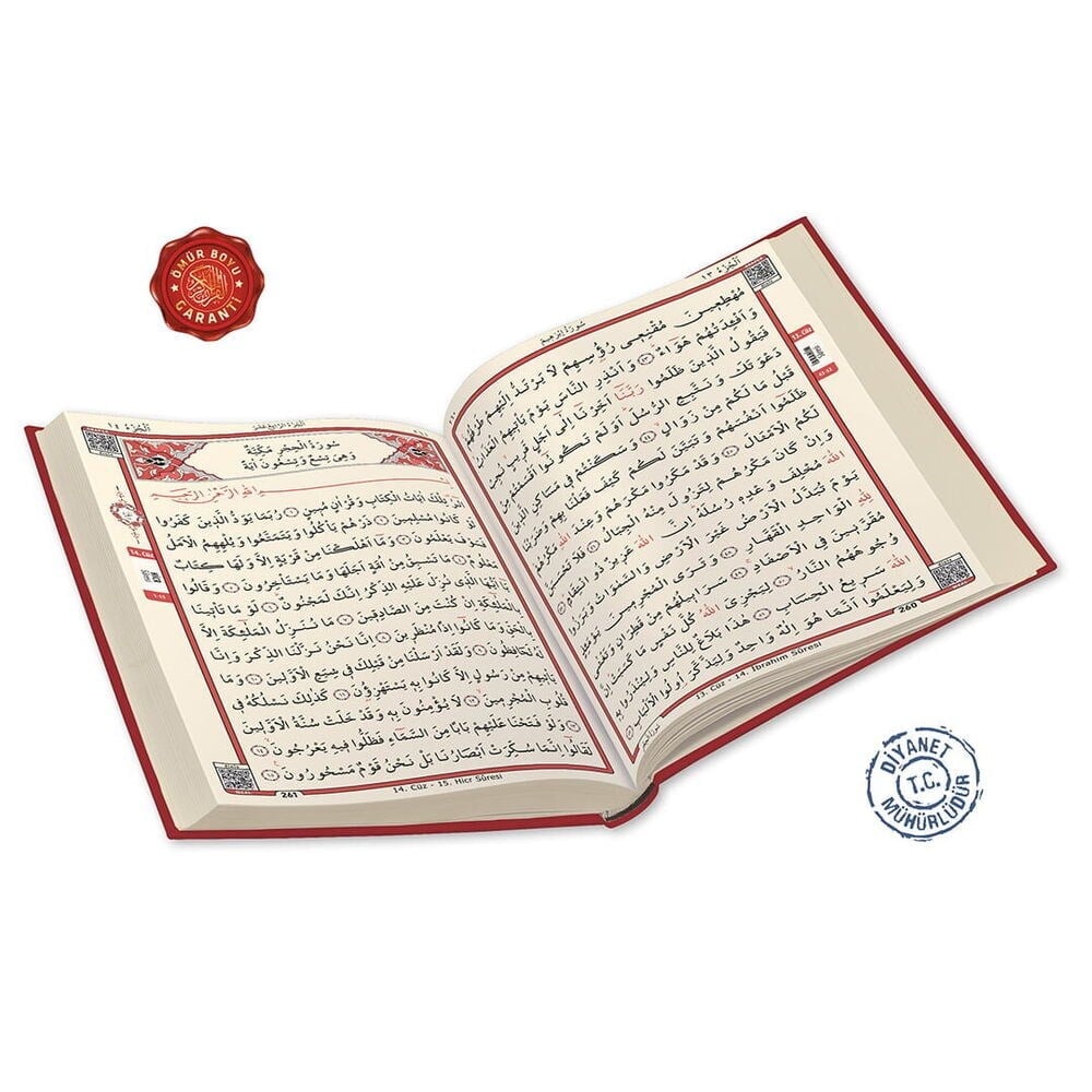 Kuranı Kerim Bilgisayar Hatlı Orta Boy  ( 17 x 24cm, 1085gr)-Bordo
