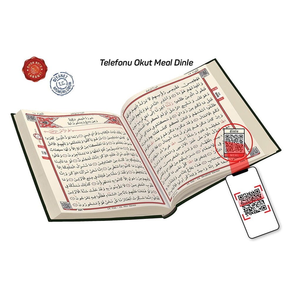 Kuranı Kerim Bilgisayar Hatlı Orta Boy  ( 17 x 24cm, 1085gr)-Yeşil