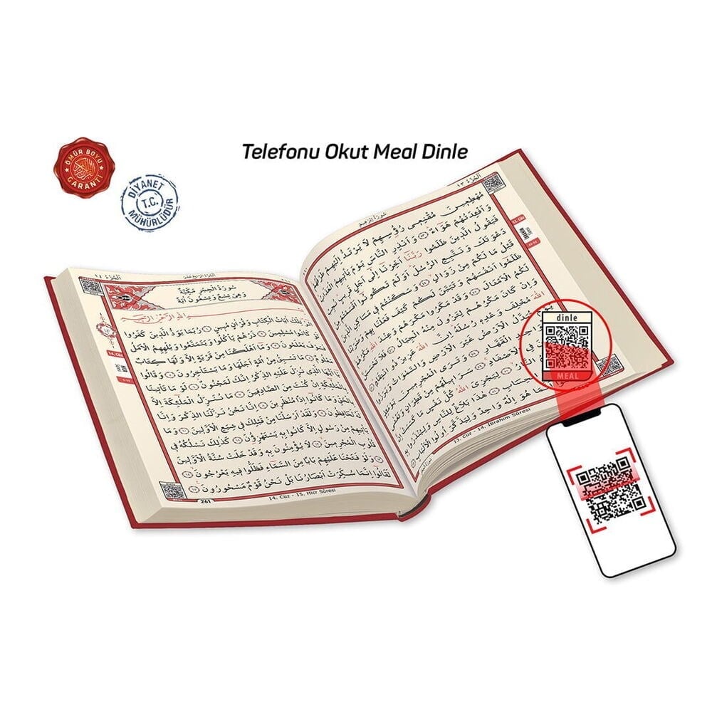 Kuranı Kerim Bilgisayar Hatlı Orta Boy  ( 17 x 24cm, 1085gr)-Bordo