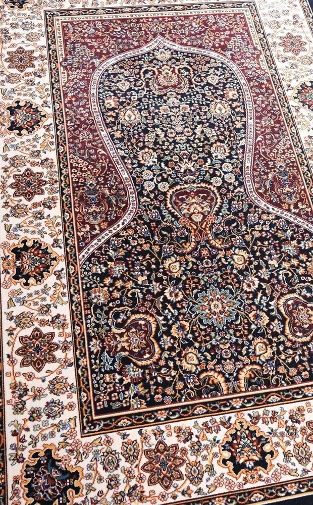 Lale Mihrap  Seccade  Ultra Lüks % 100 Modal, Sık Dokuma Halı  Seccade-Lacivert (80x120 cm)